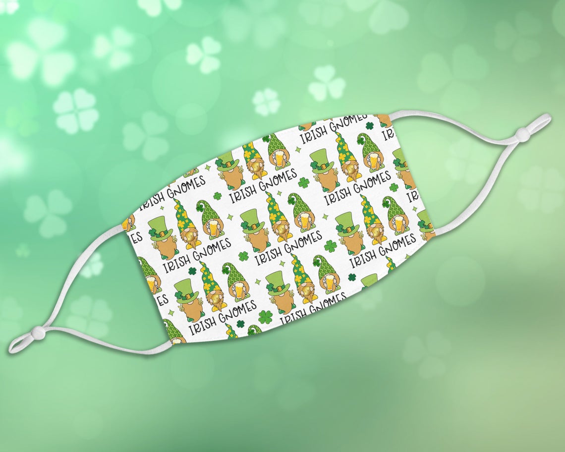 Lucky Irish Gnomes Leprechaun Coin Beer Face Mask Lucky Irish Gnomes Leprechaun Coin Beer Face Mask