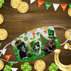 St Patrick’s Day Lucky Irish Cats Face Mask