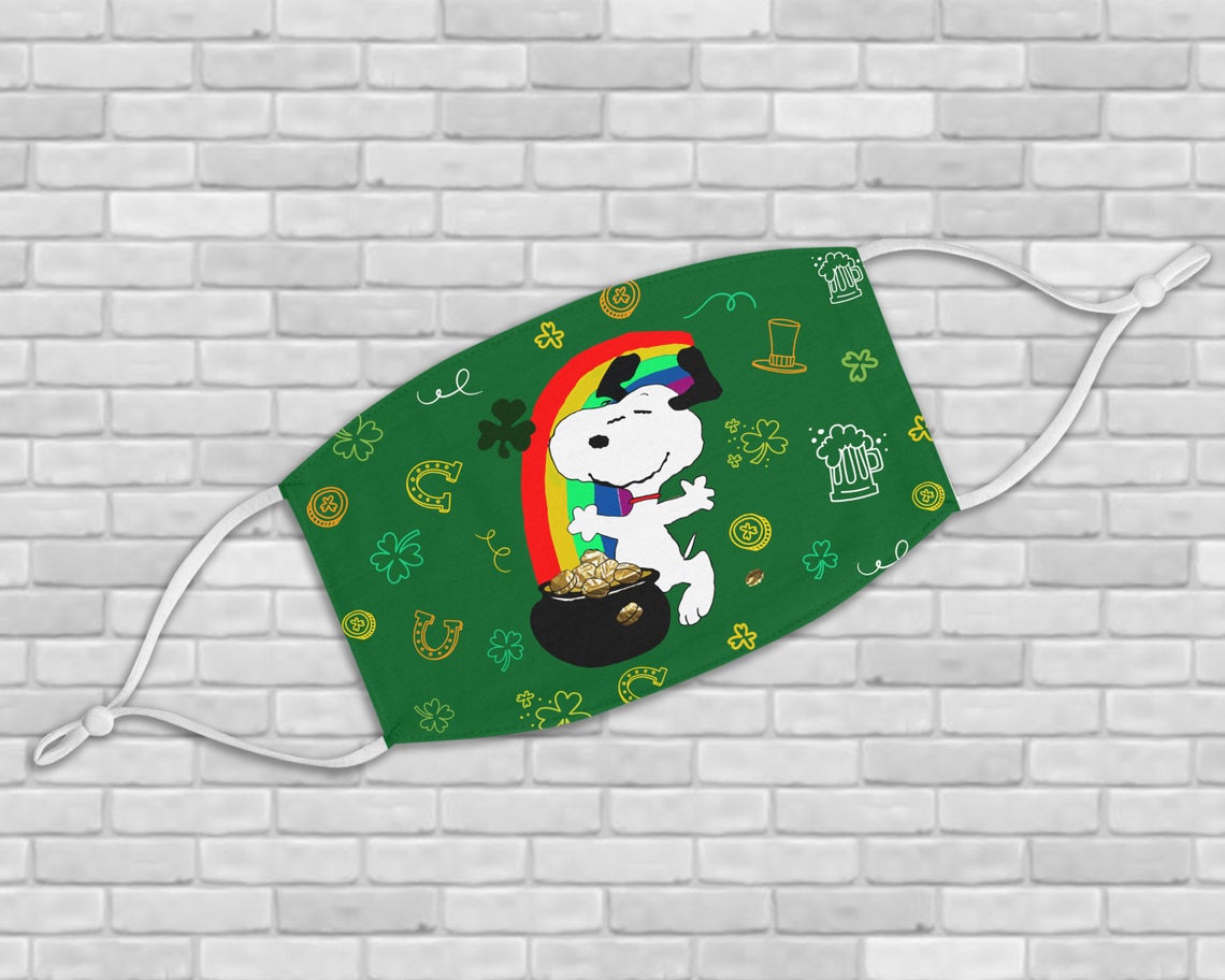 Irish Snoopy Happy St Patrick’s Day Face Mask Irish Snoopy Happy St Patrick’s Day Face Mask