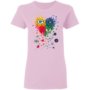 Heart Green Bay Packers And Milwaukee Brewers Milwaukee Bucks Football Shirt