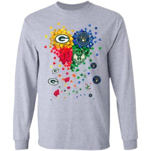 Heart Green Bay Packers And Milwaukee Brewers Milwaukee Bucks Football Shirt