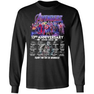 Avengers 13Th Anniversary 2008 2021 Thank You For The Memories Signatures Shirt