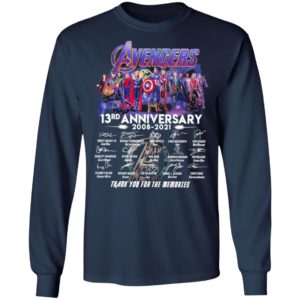 Avengers 13Th Anniversary 2008 2021 Thank You For The Memories Signatures Shirt