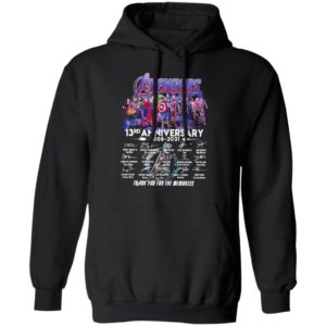 Avengers 13Th Anniversary 2008 2021 Thank You For The Memories Signatures Shirt