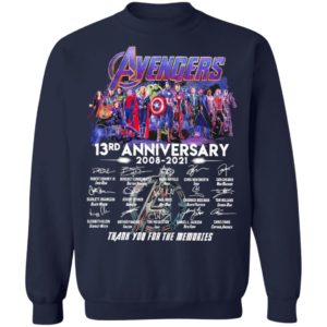 Avengers 13Th Anniversary 2008 2021 Thank You For The Memories Signatures Shirt