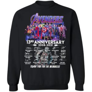 Avengers 13Th Anniversary 2008 2021 Thank You For The Memories Signatures Shirt