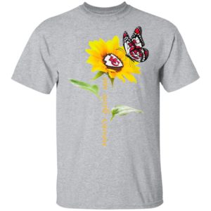 Kansas City Chiefs Football Sunflower And Butterfly Never Give Up Shirt