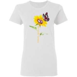 Kansas City Chiefs Football Sunflower And Butterfly Never Give Up Shirt
