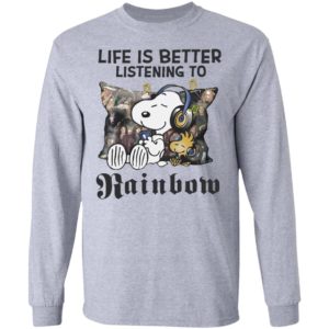 Snoopy Life Is Better Listening To Rainbow shirt