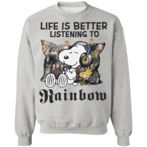 Snoopy Life Is Better Listening To Rainbow shirt