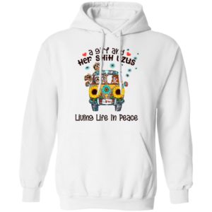 A Girl And Her Shih Tzus Living Life In Peace Love Shirt, ladies tee