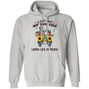 A Girl And Her Shih Tzus Living Life In Peace Love Shirt, ladies tee