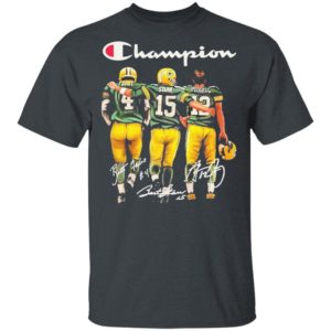 Brett Favre Bart Starr and Aaron Rodgers Mvp Champion Signatures shirt, ladies Tee