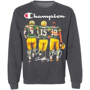 Brett Favre Bart Starr and Aaron Rodgers Mvp Champion Signatures shirt, ladies Tee