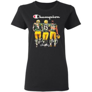 Brett Favre Bart Starr and Aaron Rodgers Mvp Champion Signatures shirt, ladies Tee