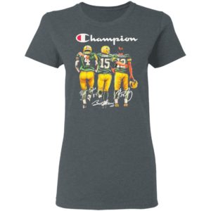 Brett Favre Bart Starr and Aaron Rodgers Mvp Champion Signatures shirt, ladies Tee