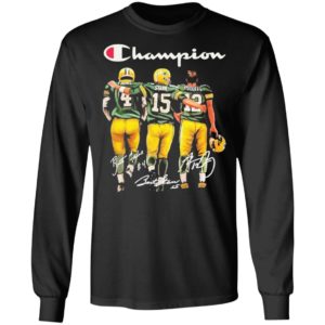 Brett Favre Bart Starr and Aaron Rodgers Mvp Champion Signatures shirt, ladies Tee