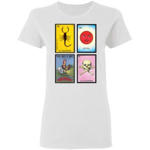 Loteria 40 El Alacran 46 El Sol 1 El Gallo Don Clemente 42 La Calavera Shirt