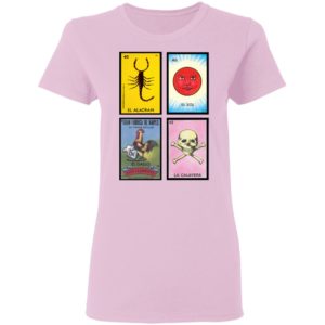 Loteria 40 El Alacran 46 El Sol 1 El Gallo Don Clemente 42 La Calavera Shirt