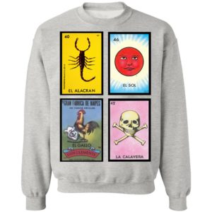 Loteria 40 El Alacran 46 El Sol 1 El Gallo Don Clemente 42 La Calavera Shirt
