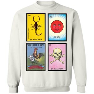 Loteria 40 El Alacran 46 El Sol 1 El Gallo Don Clemente 42 La Calavera Shirt