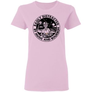 Skeleton Beach Easily Distracted By Music And Bourbon Shirt