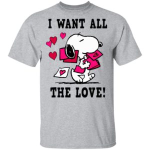 Peanuts Snoopy All the Love Valentine’s Shirt