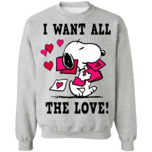 Peanuts Snoopy All the Love Valentine’s Shirt