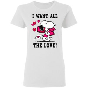 Peanuts Snoopy All the Love Valentine’s Shirt