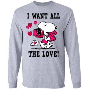 Peanuts Snoopy All the Love Valentine’s Shirt