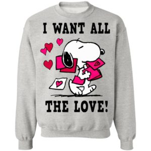 Peanuts Snoopy All the Love Valentine’s Shirt