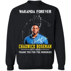 Wakanda Forever Chadwick Boseman 1977 2020 Thank You For The Memories Shirt