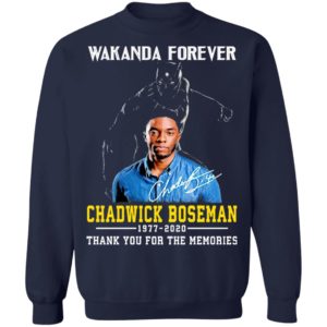 Wakanda Forever Chadwick Boseman 1977 2020 Thank You For The Memories Shirt