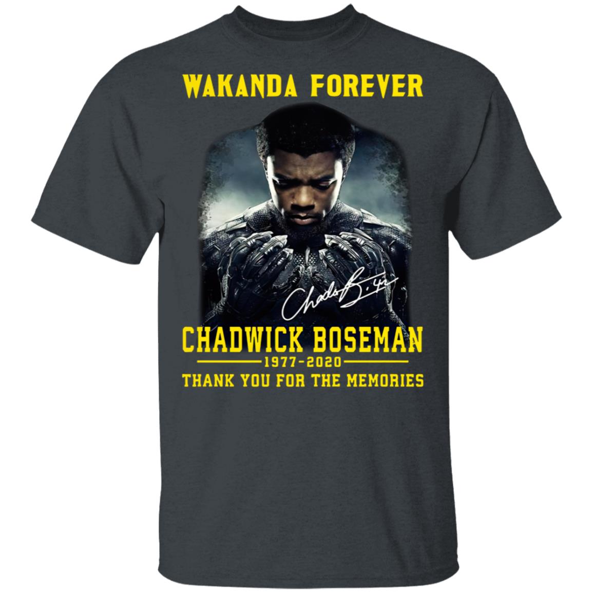 Wakanda Forever Chadwick Boseman 1977 2020 Thank You For The Memories Signature Shirt