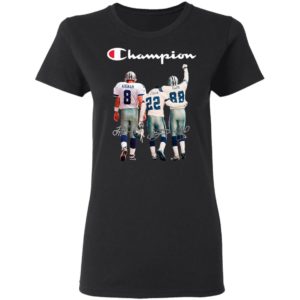 Troy Aikman 8 Emmitt Smith 22 and Michael Irvin 88 Dallas Cowboys Champion 2020 Signatures shirt