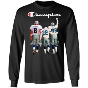 Troy Aikman 8 Emmitt Smith 22 and Michael Irvin 88 Dallas Cowboys Champion 2020 Signatures shirt