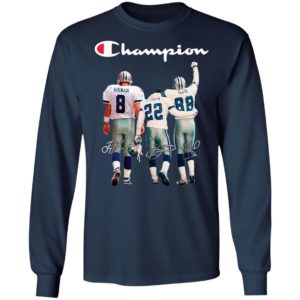 Troy Aikman 8 Emmitt Smith 22 and Michael Irvin 88 Dallas Cowboys Champion 2020 Signatures shirt