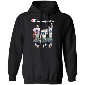 Troy Aikman 8 Emmitt Smith 22 and Michael Irvin 88 Dallas Cowboys Champion 2020 Signatures shirt