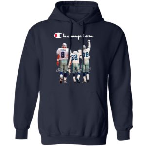 Troy Aikman 8 Emmitt Smith 22 and Michael Irvin 88 Dallas Cowboys Champion 2020 Signatures shirt