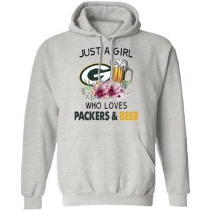 Just A Girl Who Loves Green Bay Packers And Beer Flowers Shirt, ladies tee