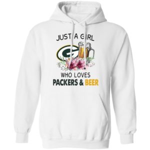 Just A Girl Who Loves Green Bay Packers And Beer Flowers Shirt, ladies tee