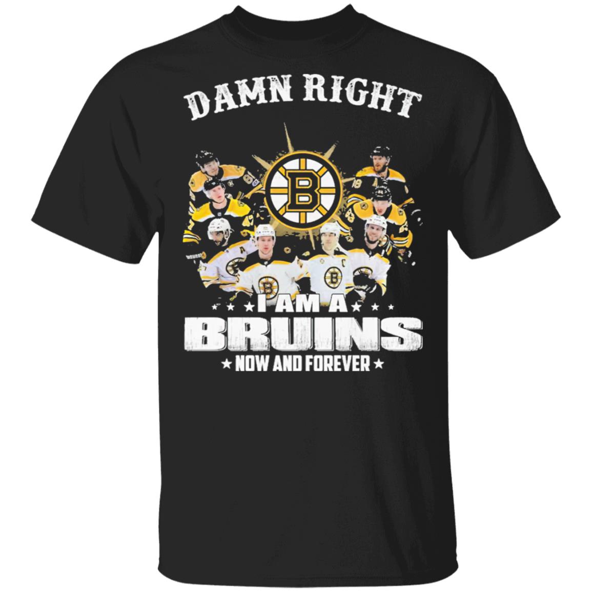 Damn Right I Am A Boston Bruins Now And Forever Shirt