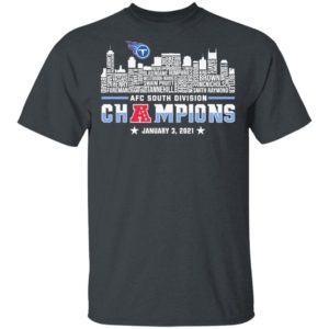 Tennessee Titans 2020 AFC South Division Champions January 3 2021 shirt
