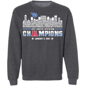 Tennessee Titans 2020 AFC South Division Champions January 3 2021 shirt