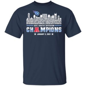 Tennessee Titans 2020 AFC South Division Champions January 3 2021 shirt