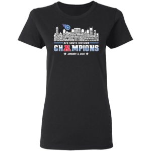 Tennessee Titans 2020 AFC South Division Champions January 3 2021 shirt