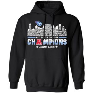 Tennessee Titans 2020 AFC South Division Champions January 3 2021 shirt