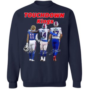 Cole Beasley Stefon Diggs and Josh Allen Buffalo Bills touchdown Kings signatures shirt