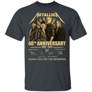 Metallica 40th Anniversary 1981 2021 Thank You For The Memories Signatures Shirt