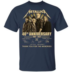 Metallica 40th Anniversary 1981 2021 Thank You For The Memories Signatures Shirt